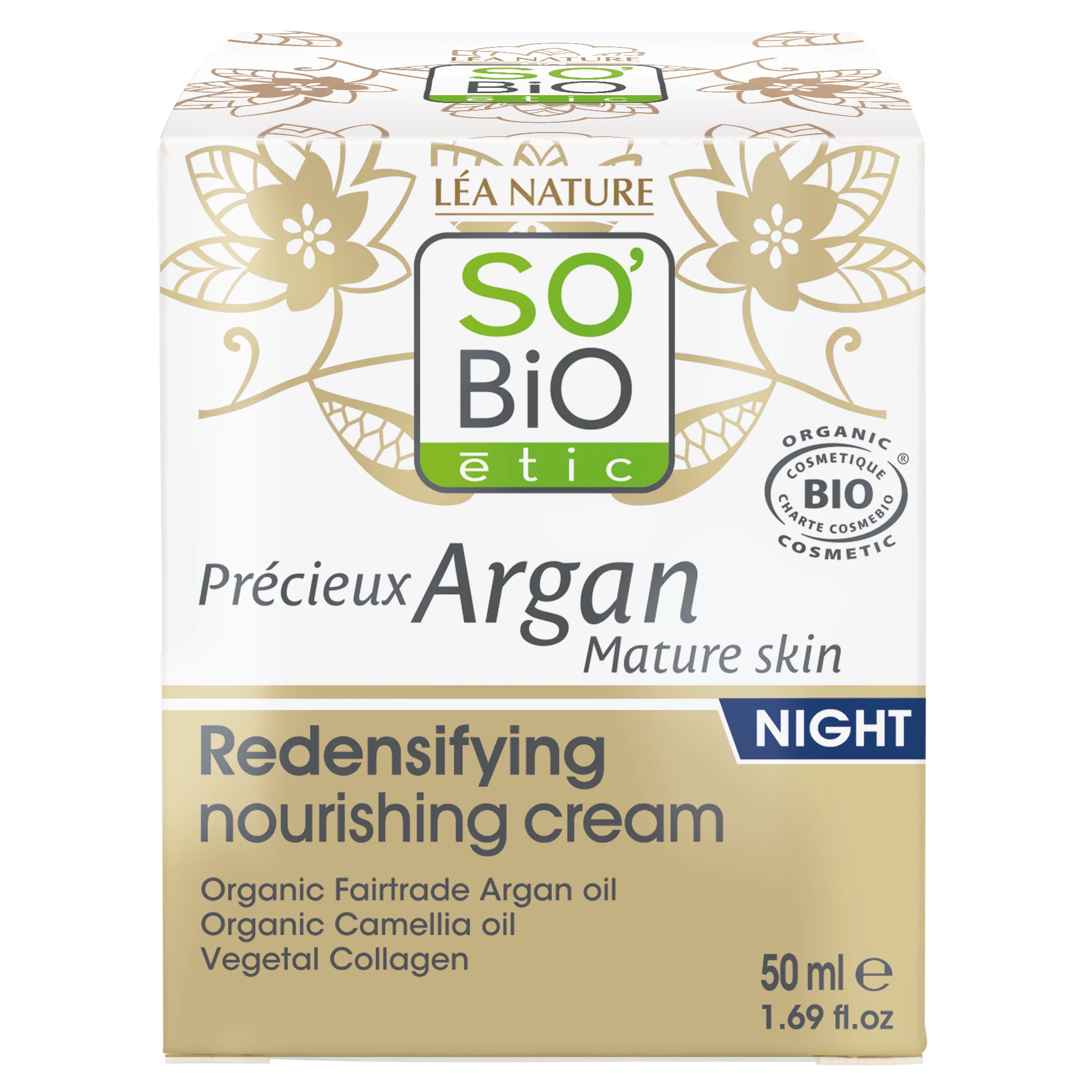 SO’BiO étic Anti-age Precieux Nočna hranilna in učvrstitvena krema GOLD BIO (50 ml) - idealna za zrelo kožo