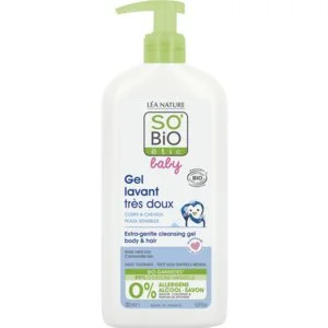 SO’BiO étic BABY Gel za umivanje otrok - izjemno nežen za telo in lase BIO (500 ml) - ne peče v očeh