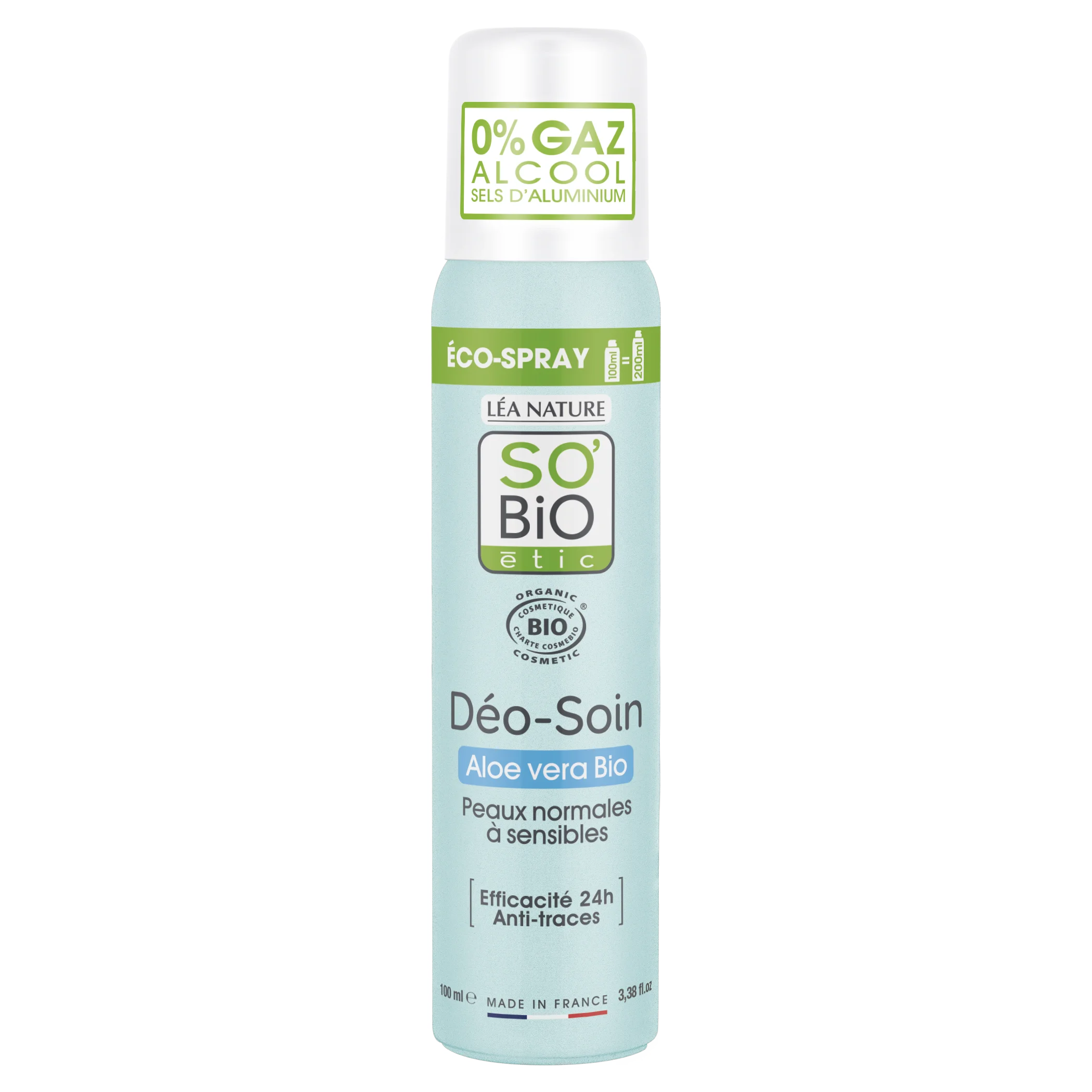 SO’BiO étic Naravni deodorant ECO SPRAY 24h - Aloe vera BIO (100 ml) - učinkovit do 24 ur