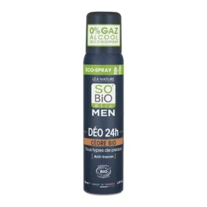 SO’BiO étic Naravni deodorant ECO SPRAY 24h MEN - cedra BIO (100 ml) - učinkovit do 24 ur