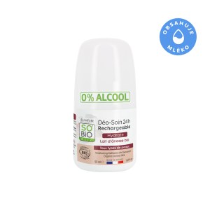 Roll-on dezodorant 24-urni vlažilni z oslovskim mlekom - ponovno polnljiv BIO (50 ml) - tudi za občutljivo kožo