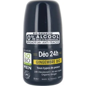 SO’BiO étic Deodorant roll-on 24h MEN - ingver BIO (50 ml) - učinkovit do 24 ur