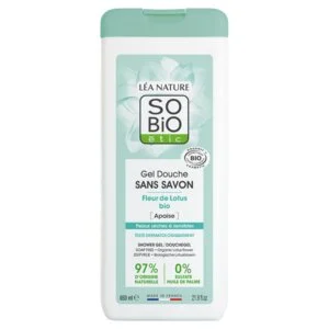 SO’BiO étic Gel za prhanje BREZ MILA z lotosovim cvetom BIO (650 ml) - idealen za suho in občutljivo kožo