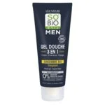 SO’BiO étic MEN 3v1 gel za prhanje – poživljajoč BIO ingver (200 ml) – za telo, obraz in lase