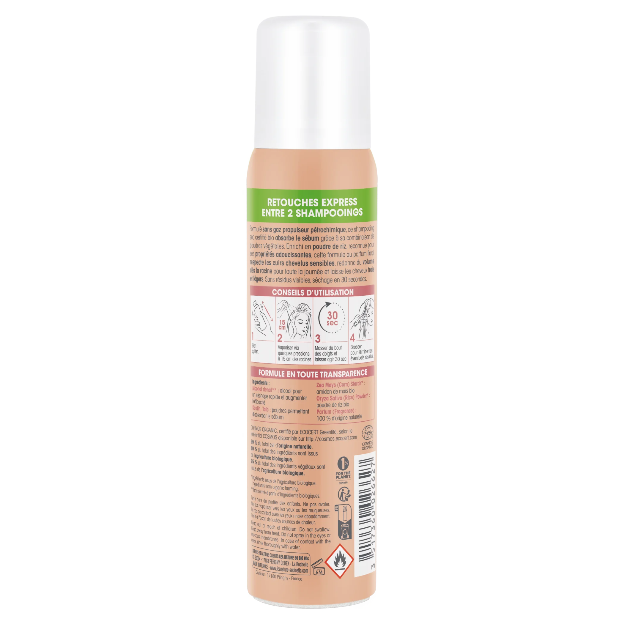 SO’BiO étic Nežen suhi šampon v spreju za občutljivo lasišče BIO (100 ml) - volumen in čisti lasje brez umivanja