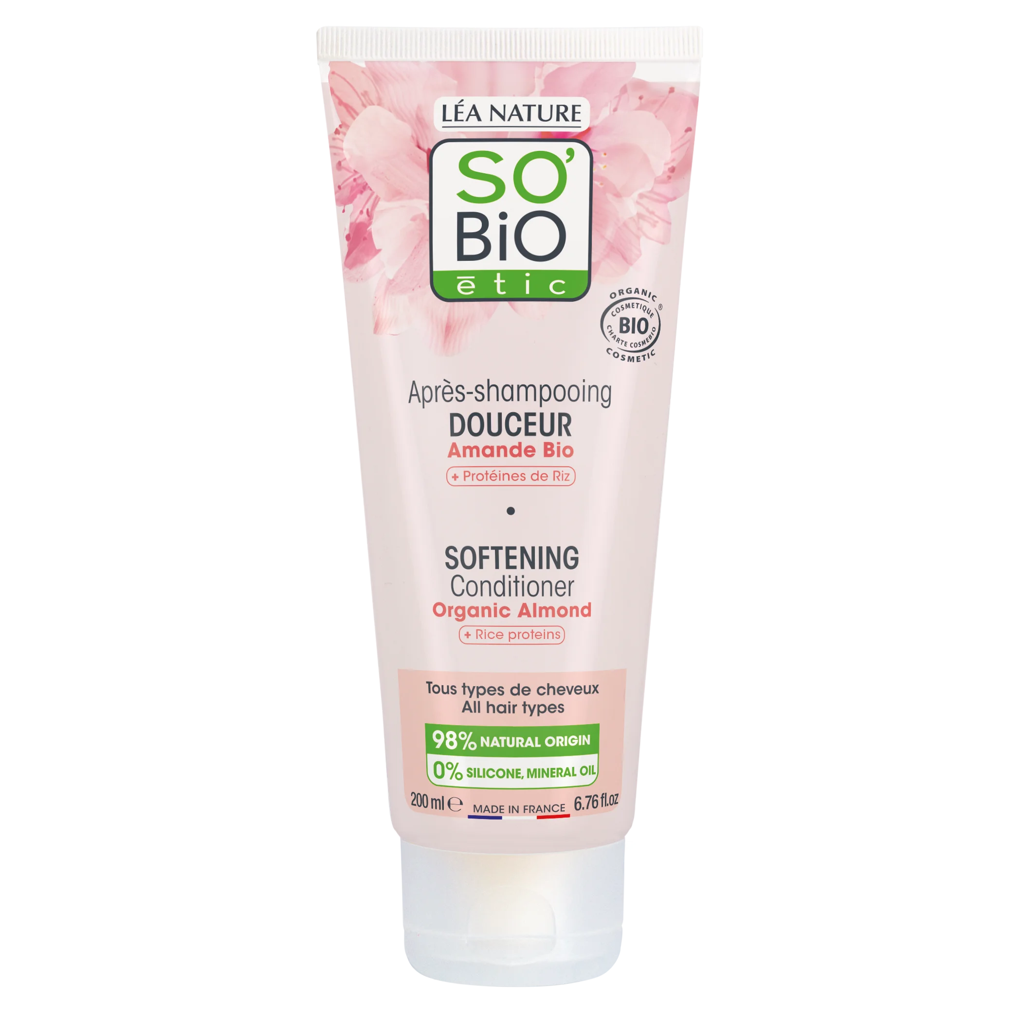 SO’BiO étic Balzam za lase z mandljevim mlekom in riževimi proteini BIO (200 ml) - za vse tipe las