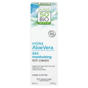 SO’BiO étic Bogato vlažilna dnevna krema z BIO aloe vero (50 ml) - s hialuronsko kislino