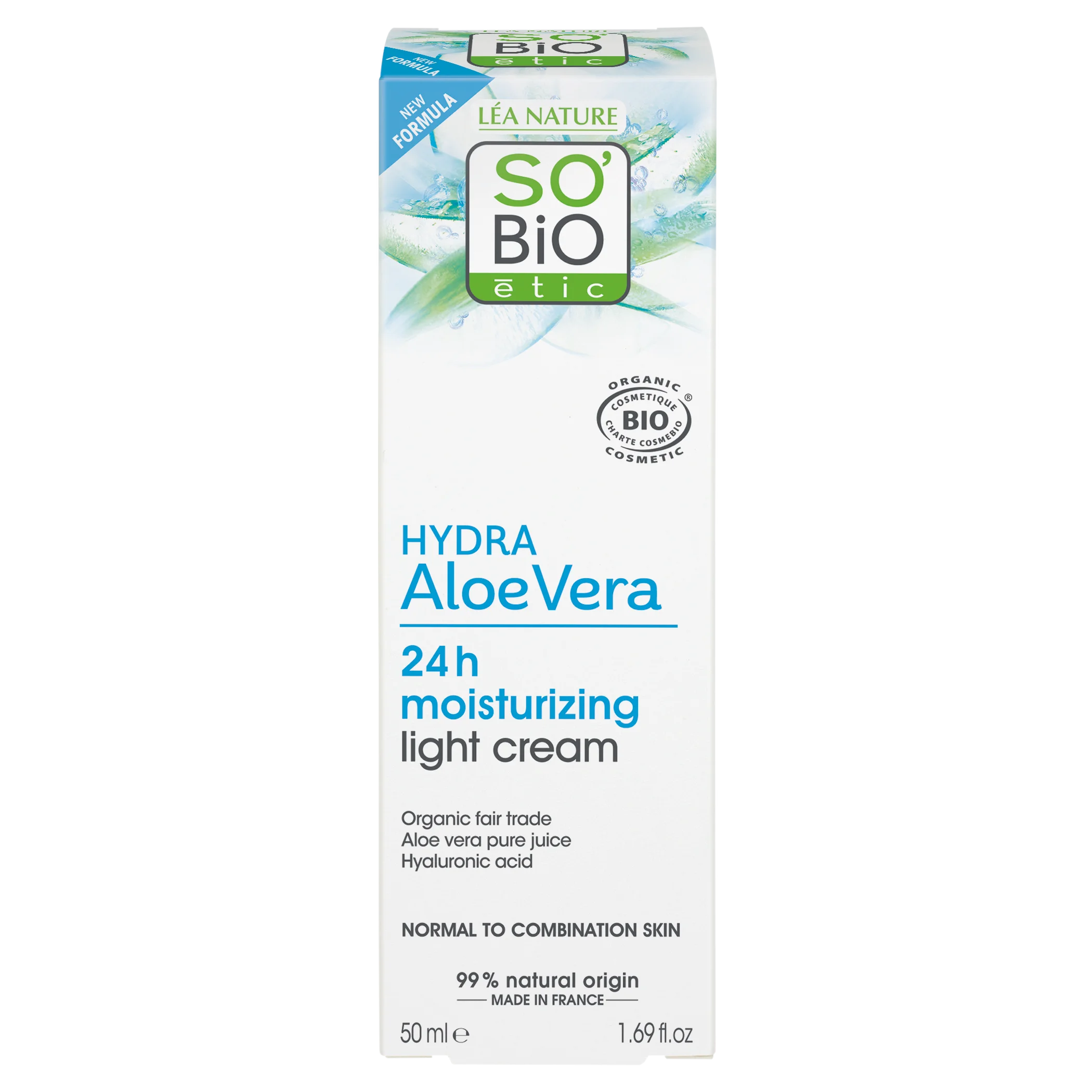 SO’BiO étic Rahlo vlažilna dnevna krema z BIO Aloe Vera (50 ml) - s hialuronsko kislino