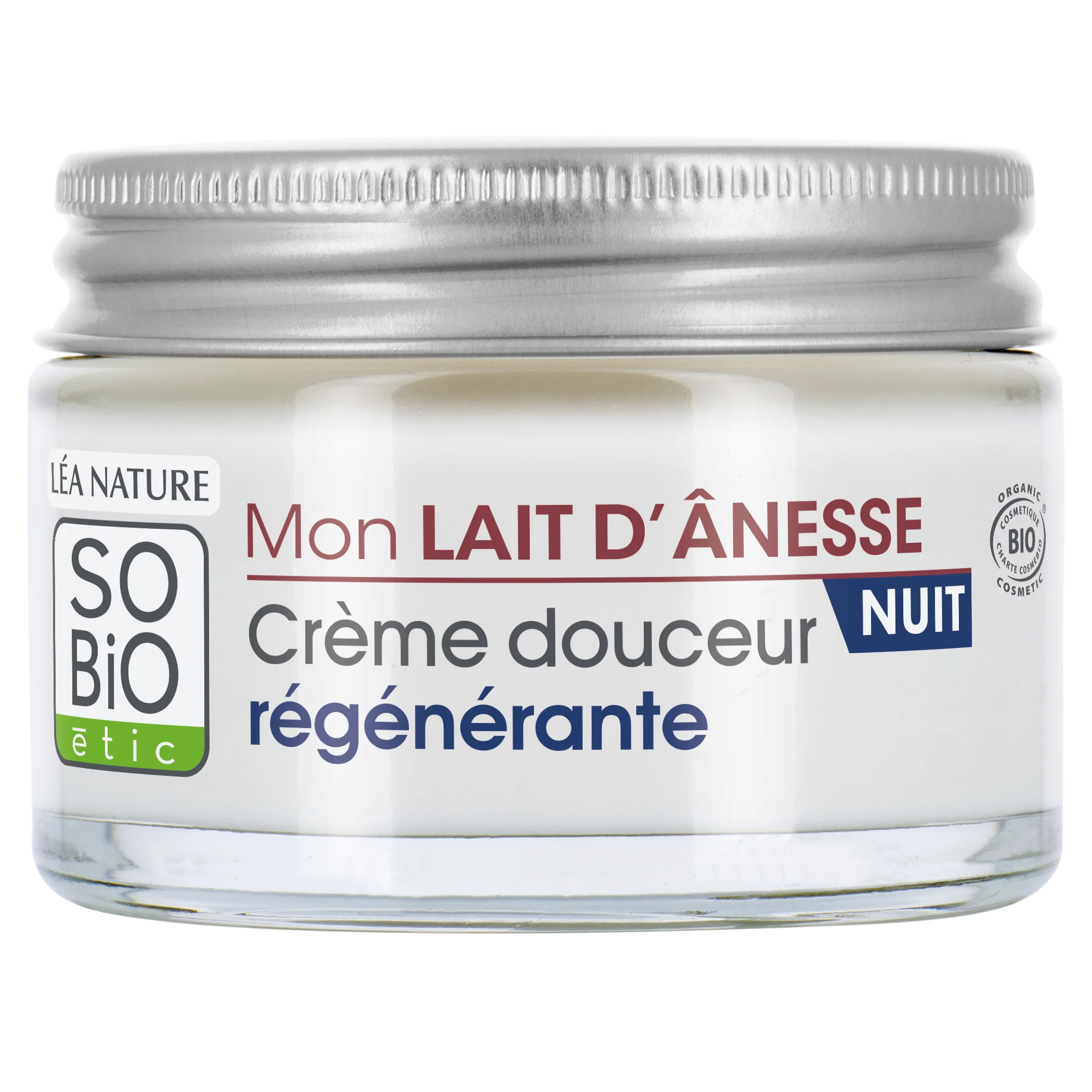 SO’BiO étic Nočna regenerativna krema z BIO oslovskim mlekom (50 ml) - stepena tekstura