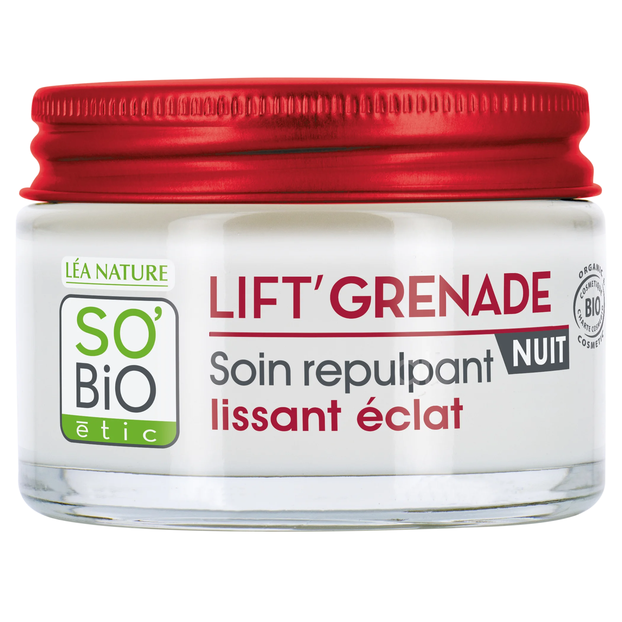 SO’BiO étic Nočna posvetlitvena krema proti gubam Lift'Grenade BIO (50 ml) - z granatnim jabolkom