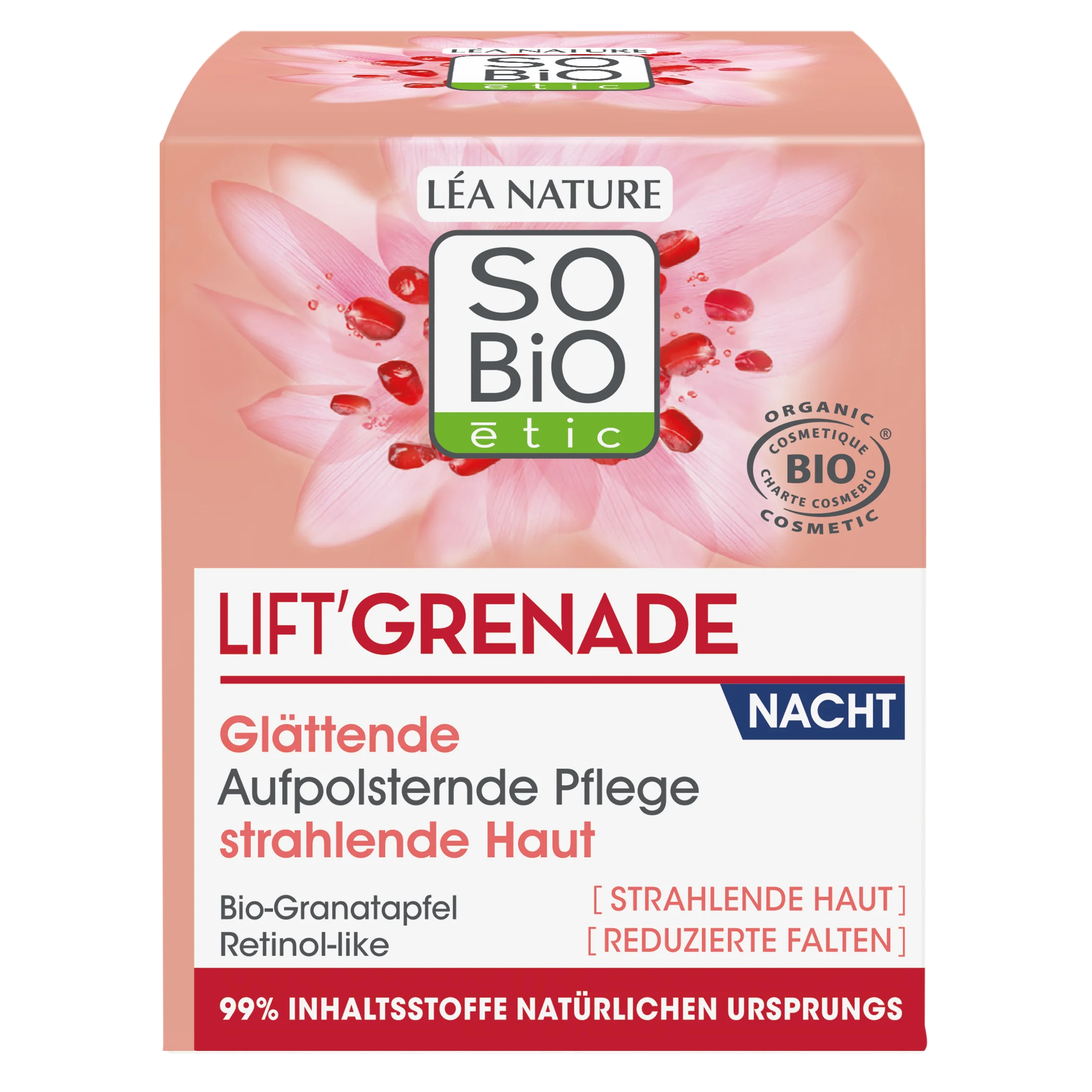 SO’BiO étic Nočna posvetlitvena krema proti gubam Lift'Grenade BIO (50 ml) - z granatnim jabolkom