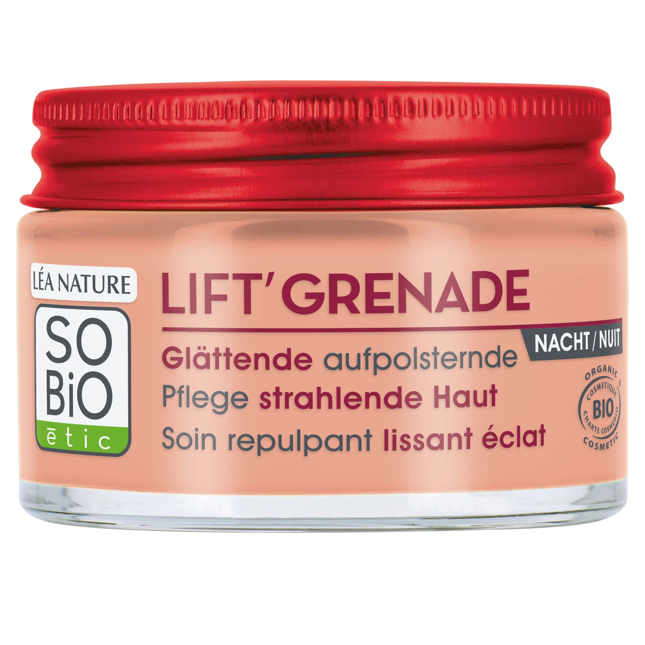 SO’BiO étic Nočna posvetlitvena krema proti gubam Lift'Grenade BIO (50 ml) - z granatnim jabolkom