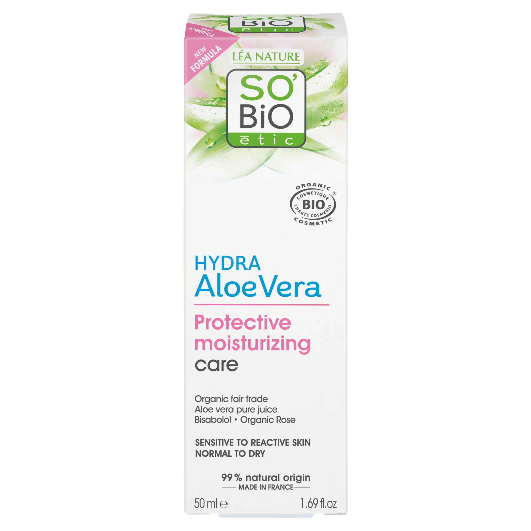 SO’BiO étic Zaščitna krema za občutljivo kožo z Aloe vero 5 v 1 BIO (50 ml) - vlaži in pomirja kožo