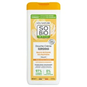 SO’BiO étic Kremni gel za prhanje SURGRAS z BIO karitejevim maslom (650 ml) - idealen za suho in občutljivo kožo