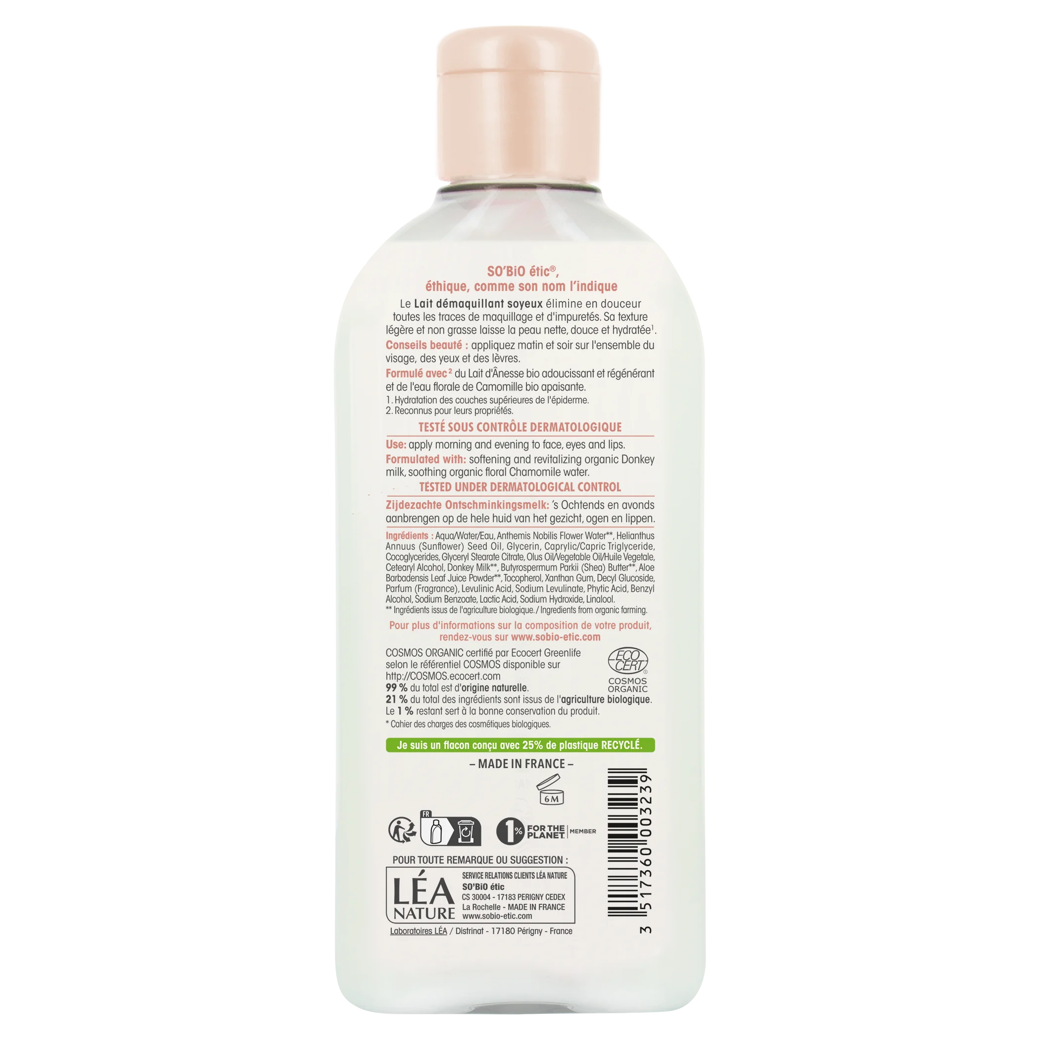 SO’BiO étic Čistilno mleko z BIO osličjim mlekom (200 ml) - nežno odstrani ličila in nečistoče
