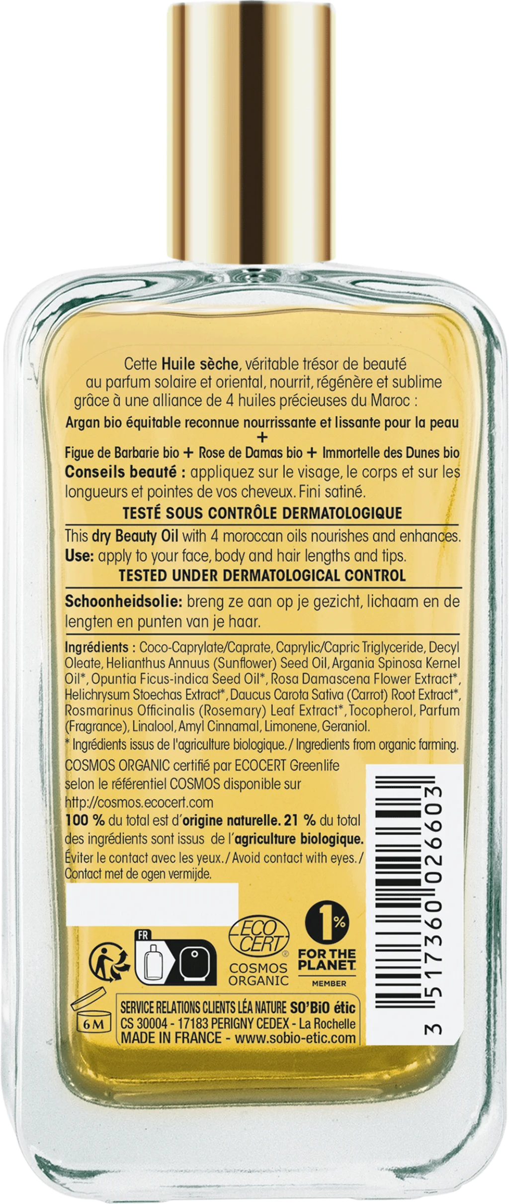 SO’BiO étic Précieux Argan Negovalno olje za telo, obraz in lase BIO (100 ml) - eliksir mladosti in lepote