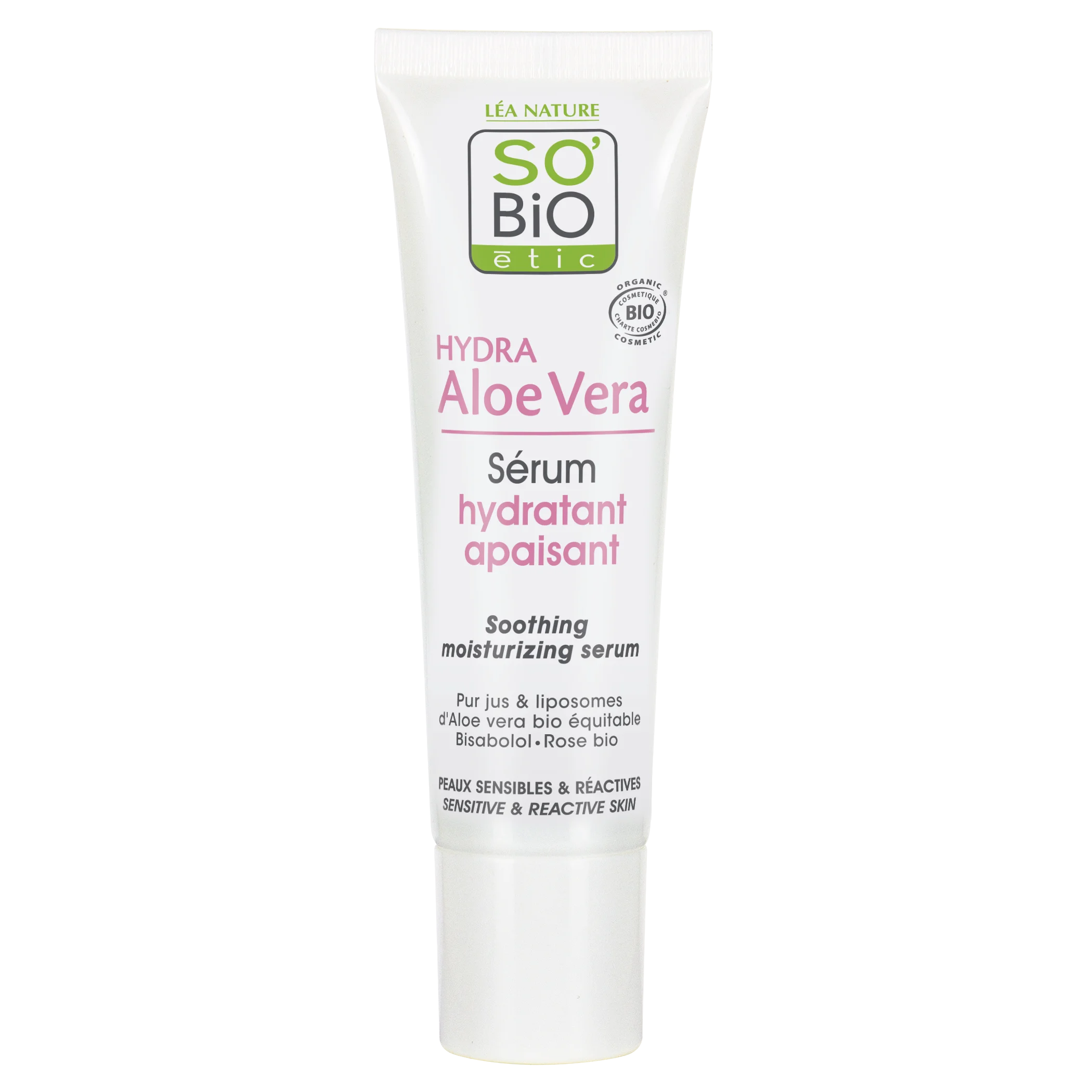 SO’BiO étic Serum za obraz z aloe vero - pomiritev in vlaženje za občutljivo kožo BIO (30 ml) - vlaži, pomirja in posvetli