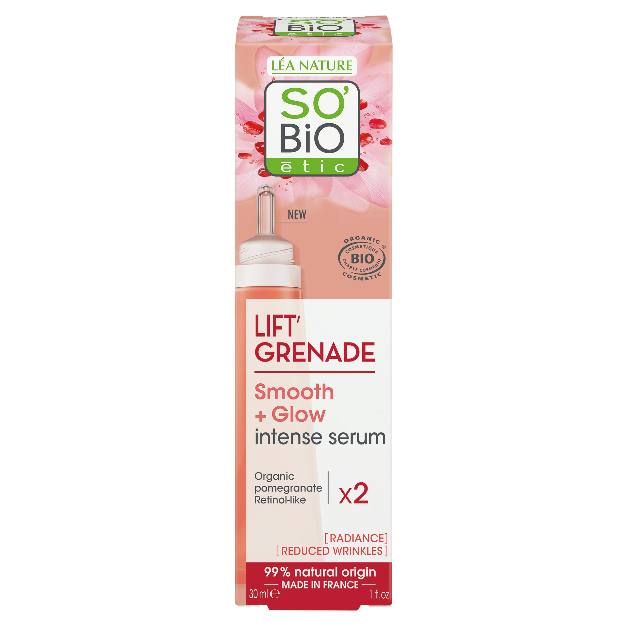 SO’BiO étic Posvetlitveni serum proti gubam Lift'Grenade BIO (30 ml) - z granatnim jabolkom