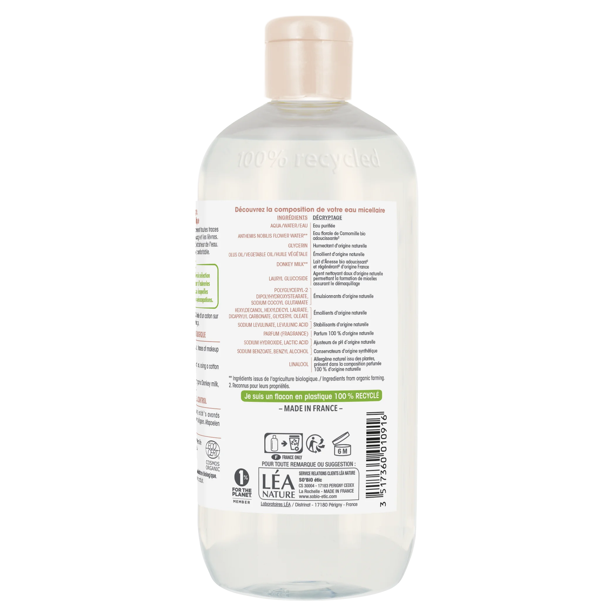 SO’BiO étic Micelarna voda z BIO osličjim mlekom (500 ml) - primerna tudi za občutljivo kožo