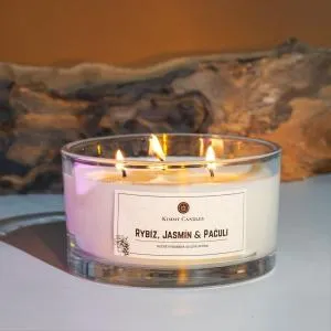 Kimmy Candles Sojina sveča Ribez, jasmin & Pačuli (3 kati)