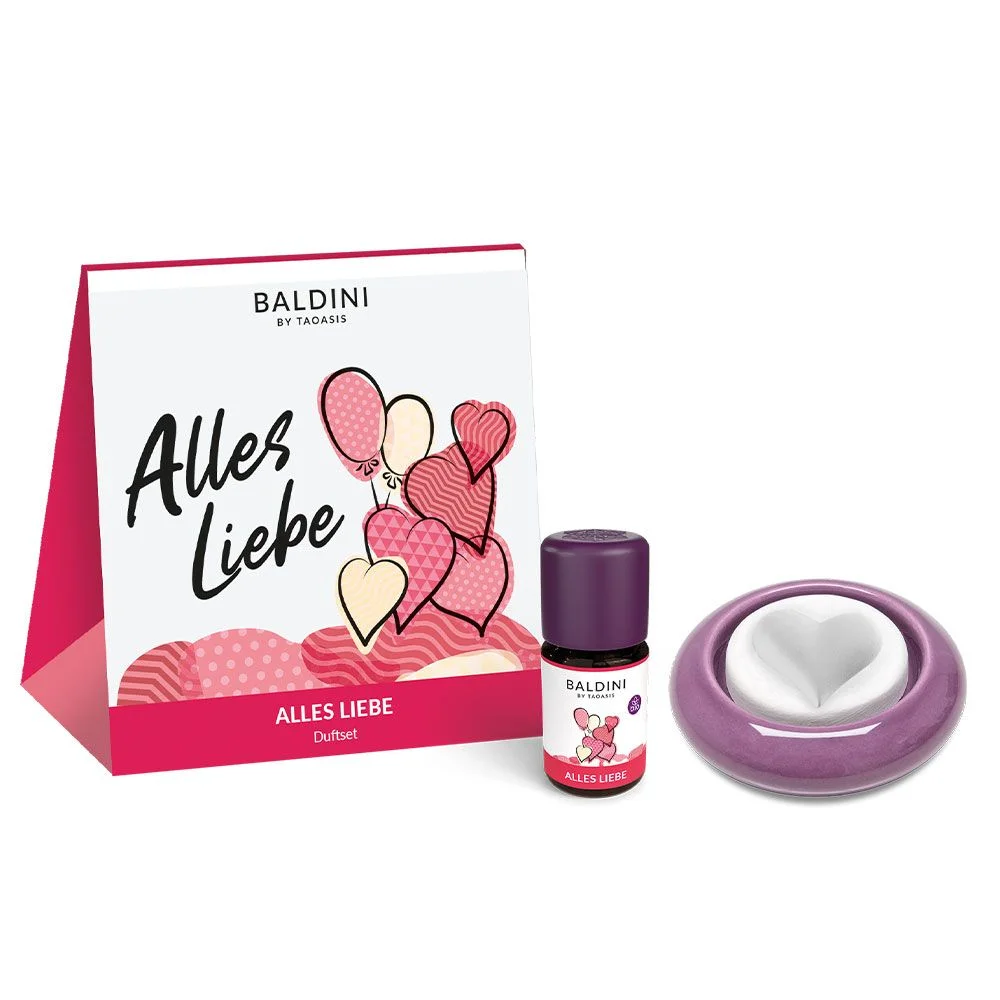 Taoasis Baldini Aromatični set All the Love BIO (5 ml) - harmonizirajoč vonj s kamnitim difuzorjem