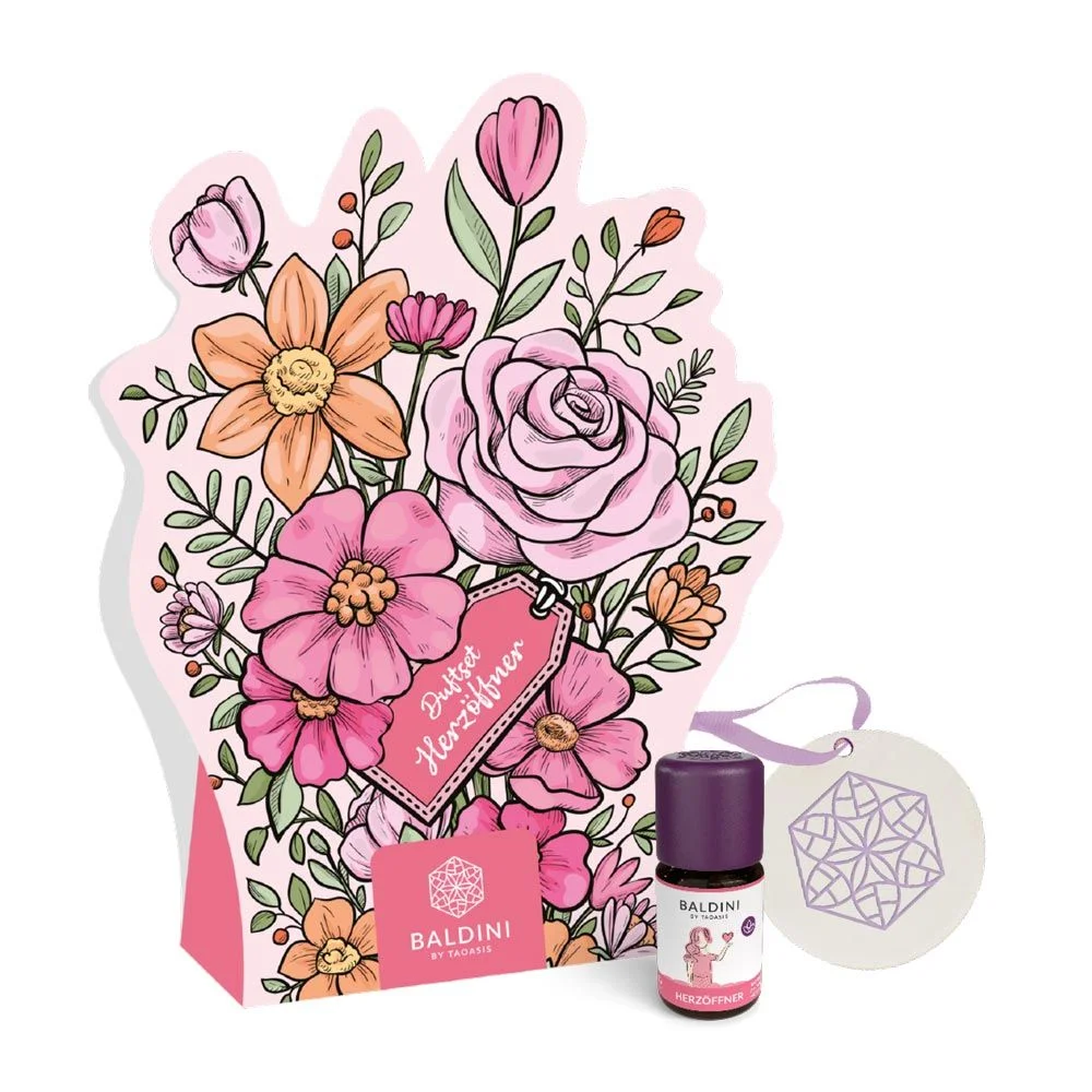 Taoasis Baldini Aroma set Heart Opener BIO (5 ml) - poživljajoč vonj s kamnitim difuzorjem