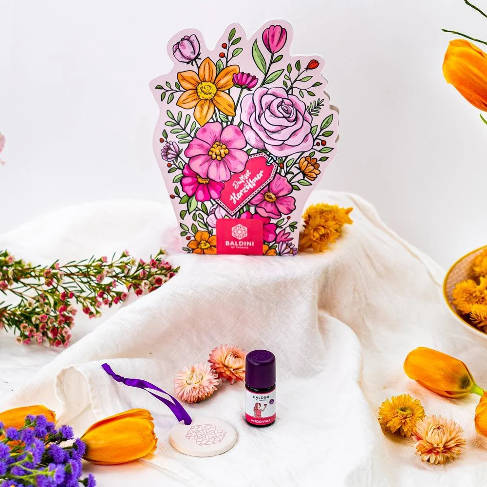 Taoasis Baldini Aroma set Heart Opener BIO (5 ml) - poživljajoč vonj s kamnitim difuzorjem