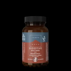 Terranova Health Prebavni encimi & probiotiki (50 kapsul) - obogateno s koromačem, ingverjem in repincem