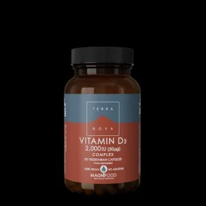 Terranova Health Vitamin D3 2000 IU Kompleks (50 kapsul) - pridobljen iz lišajev