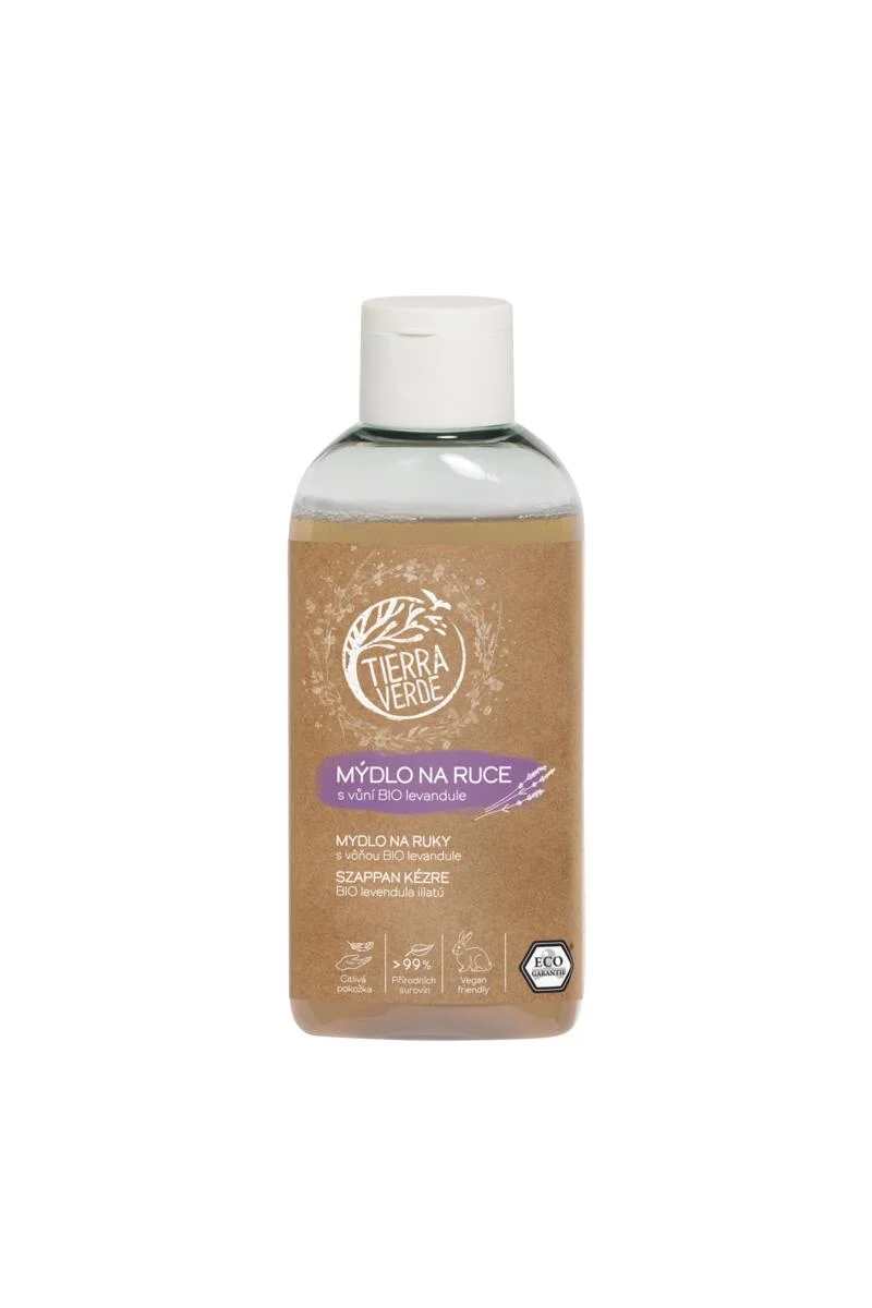 Tierra Verde Tekoče milo za roke - BIO sivka 100 ml - s češkim bio trpotcem