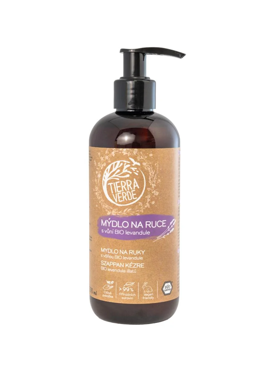 Tierra Verde Tekoče milo za roke - BIO sivka 100 ml - s češkim bio trpotcem