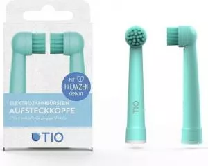 TIO Nadomestna glava za el. zobna ščetka (2 kosa) - turkizna/peščena - združljiva z modeli zobnih ščetk oral-b