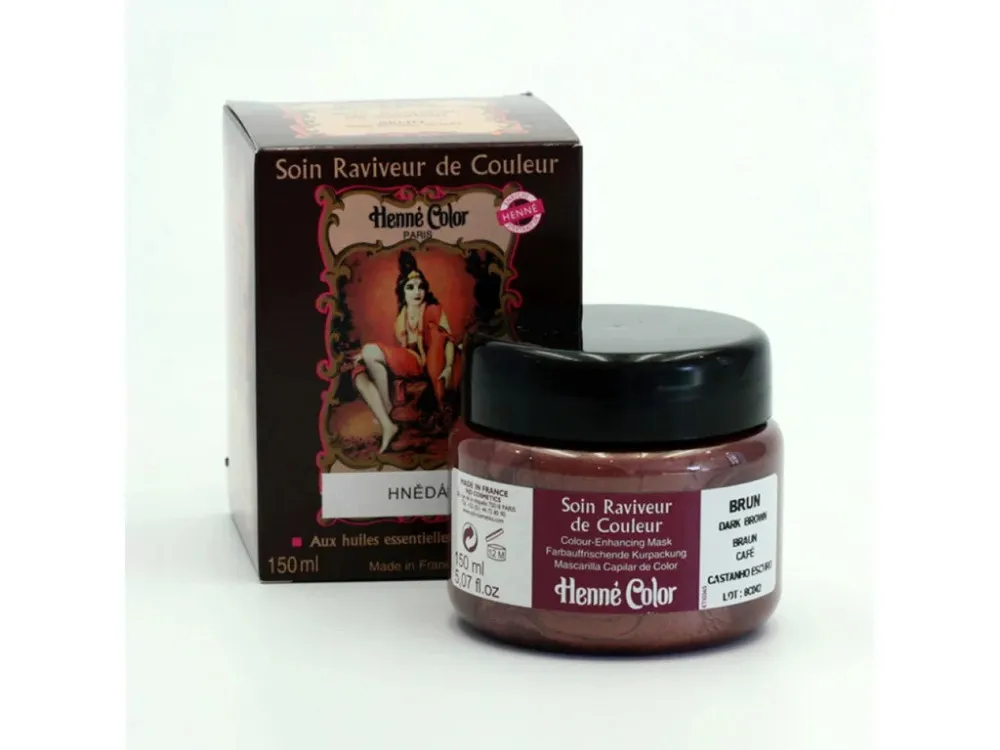 Henné Color Obarvana negovalna maska za lase 150ml Brown