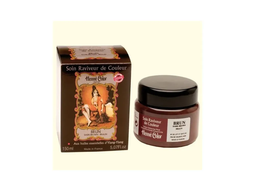 Henné Color Obarvana negovalna maska za lase 150ml Brown