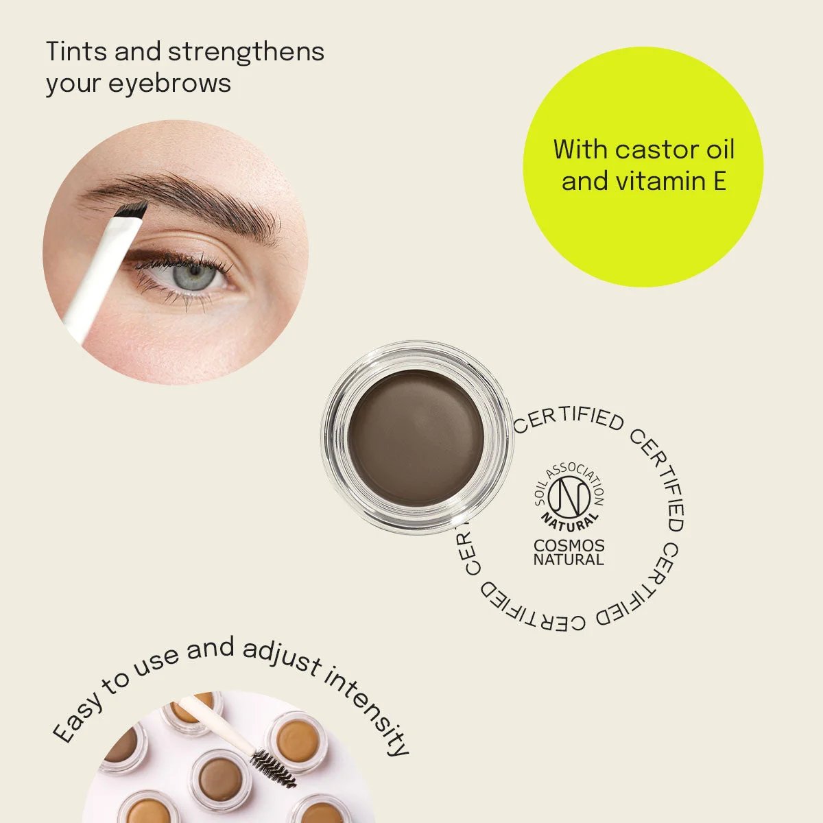 Uoga Uoga Kremna pomada za obrvi (2,5 ml) 797 Pebbles & Salt - Blonde - 3 odtenki za optično gostejše obrvi