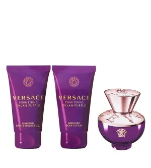 Versace Dylan Purple darilni set 50 ml + losjon za telo 50 ml + gel za prhanje parfumirana voda za ženske