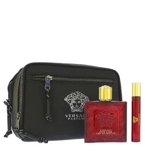 Versace Eros Flame darilni set za moške parfumska voda 100 ml + parfumska voda 10 ml + kozmetična torbica