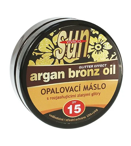 SUN Argan Bronz Oil maslo za sončenje z osvetljujočimi zlatimi bleščicami SPF 15 200 ml