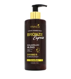 Vivaco Bronze Express osvetljujoče mleko za telo z bleščicami