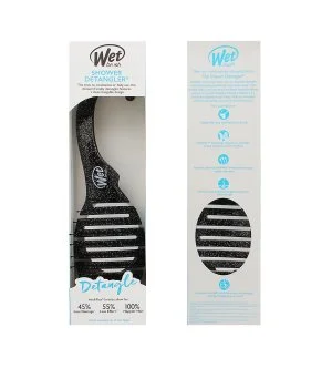 Wet Brush Shower Detangler krtača za lase črna z bleščicami