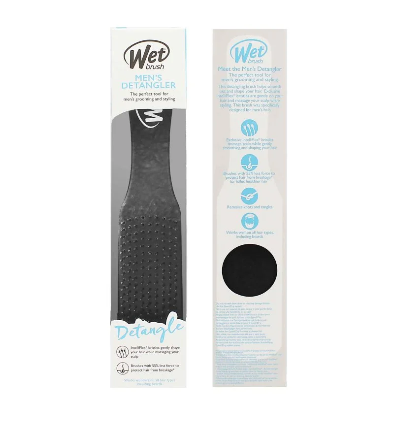 Men's Detangler krtača za lase črno usnje