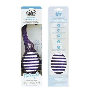 Wet Brush Shower Detangler krtača za lase Purple Glitter