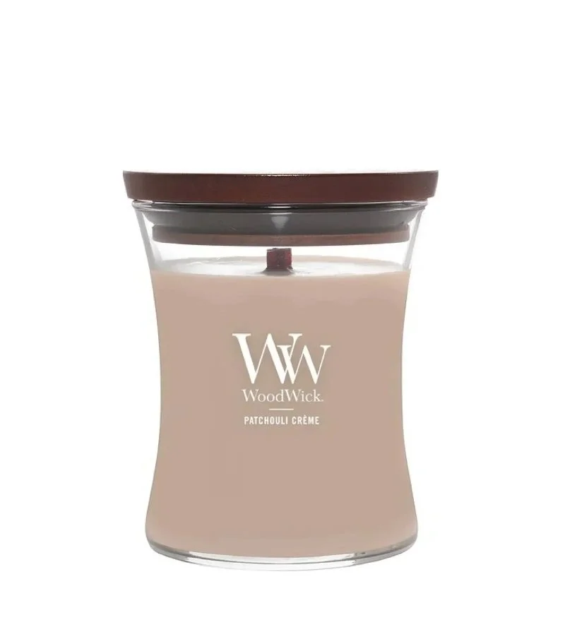 Patchouli Créme dišeča sveča z lesenim stenjem 275 g