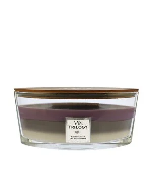 WoodWick Trilogy Amethyst Sky dišeča sveča z lesenim stenjem 453,6 g