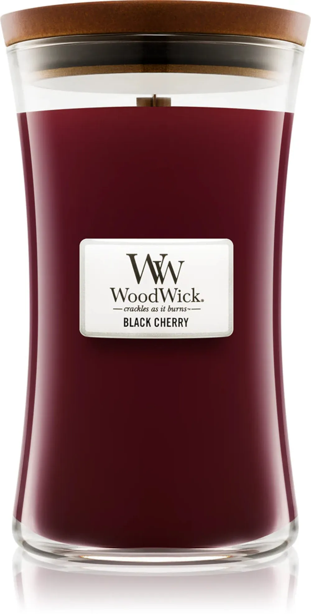Black Cherry dišeča sveča z lesenim stenjem 275 g