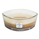 WoodWick Café Sweets dišeča sveča z lesenim stenjem 453,6 g
