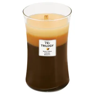 WoodWick Café Sweets dišeča sveča z lesenim stenjem 609,5 g