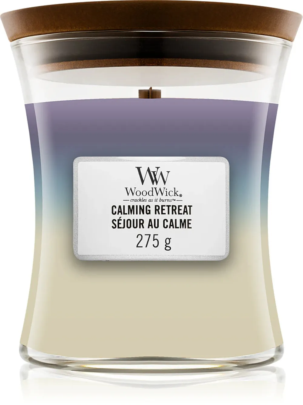 Calming Retreat dišeča sveča z lesenim stenjem 609,5 g