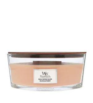 WoodWick Chilli Pepper Gelato dišeča sveča z lesenim stenjem 453,6 g
