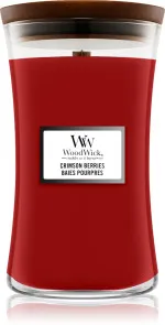Crimson Berries dišeča sveča z lesenim stenjem 275 g